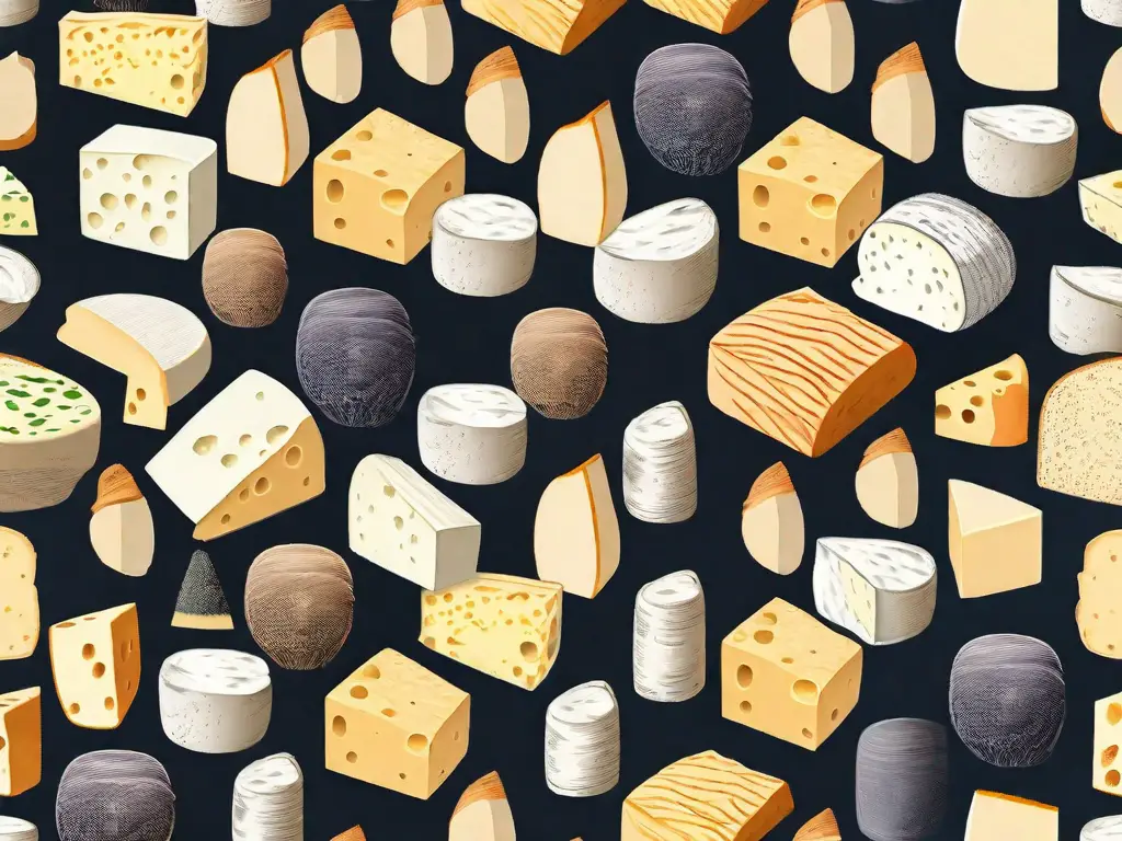 A variety of distinct cheeses