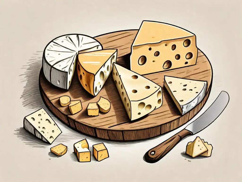 Several different types of cheese