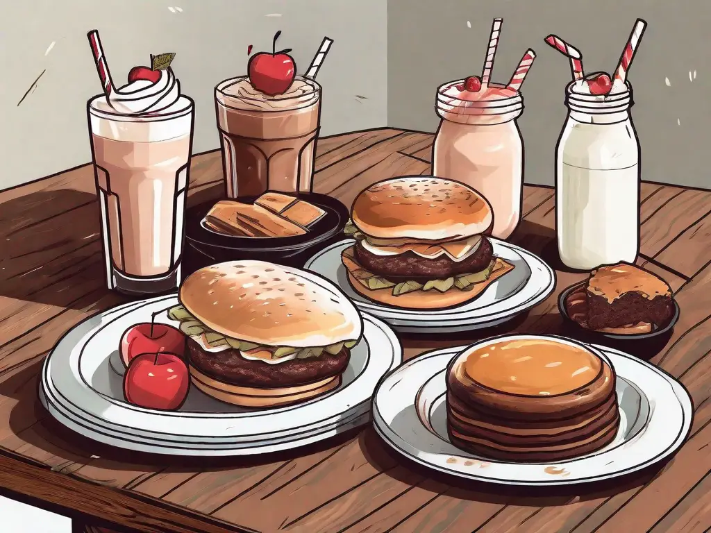 A variety of delicious desserts such as milkshakes