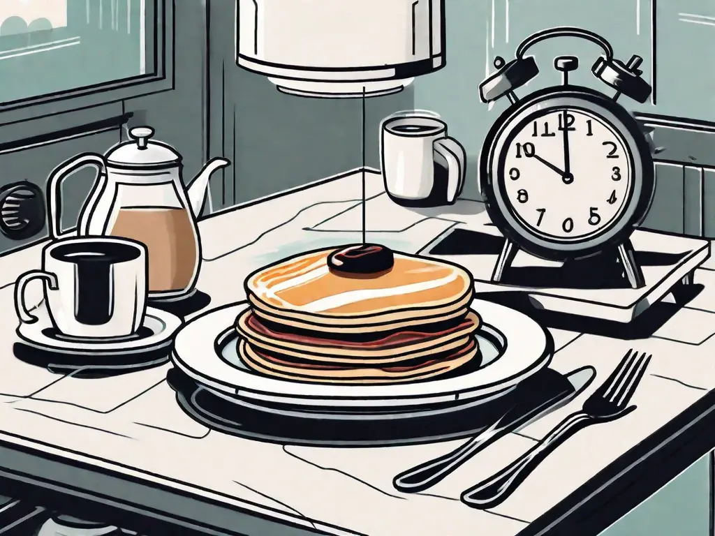 A classic american diner scene with a clock showing early morning hours