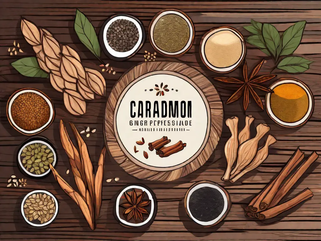 Several different spices such as cardamom