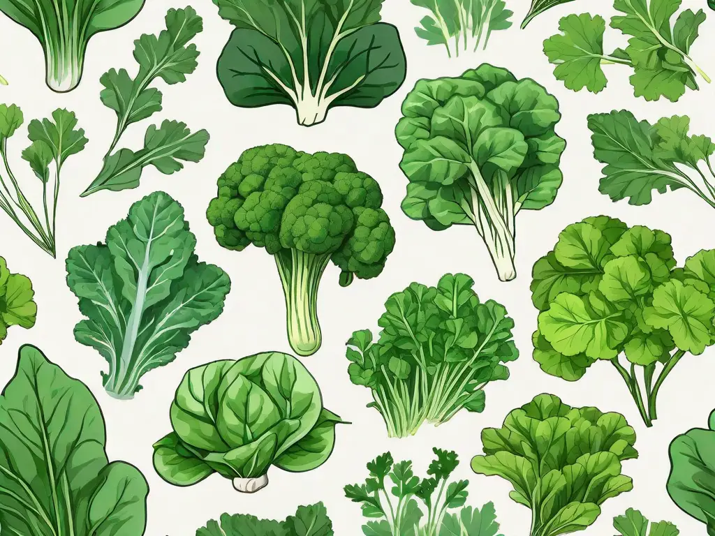 Several leafy vegetables such as spinach