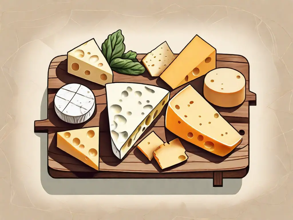 A variety of cheese types such as cheddar