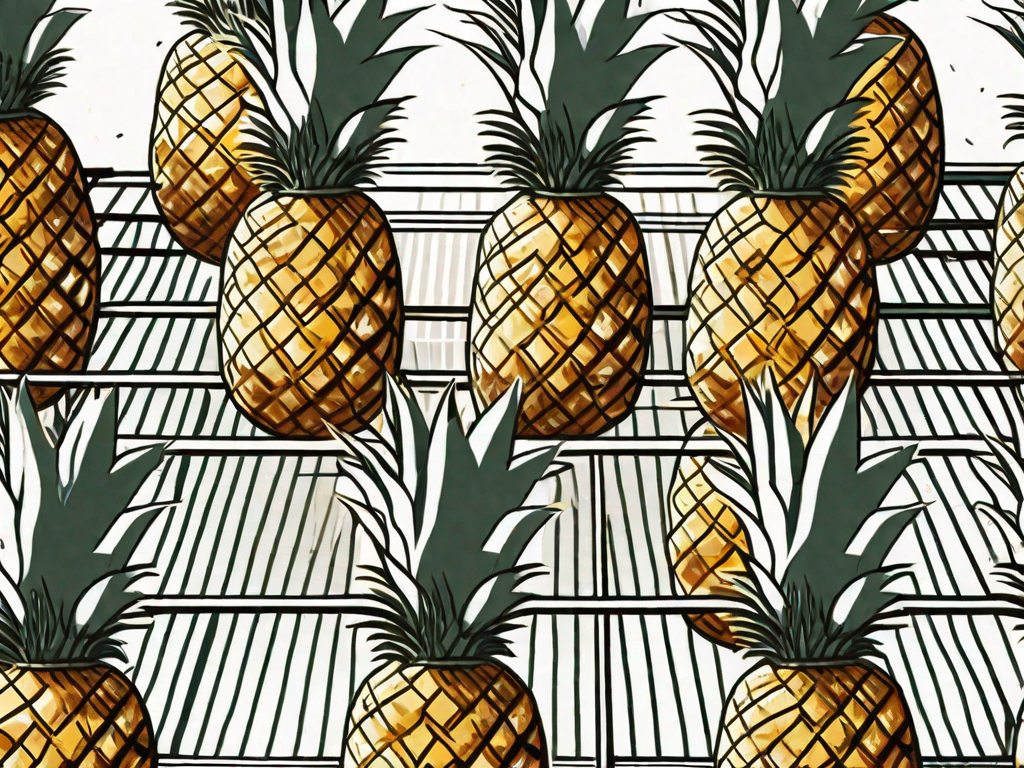 A few pineapple slices spread out on a drying rack