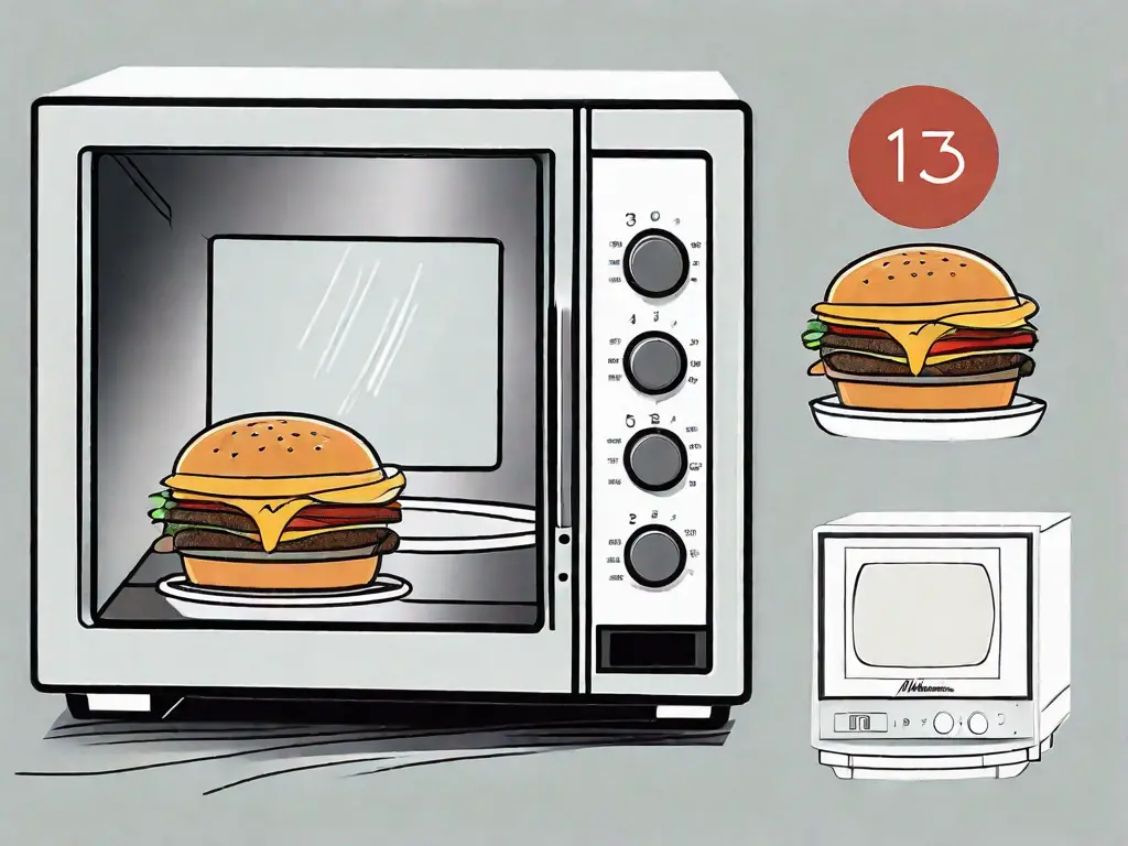 A mcdonald's burger inside a microwave