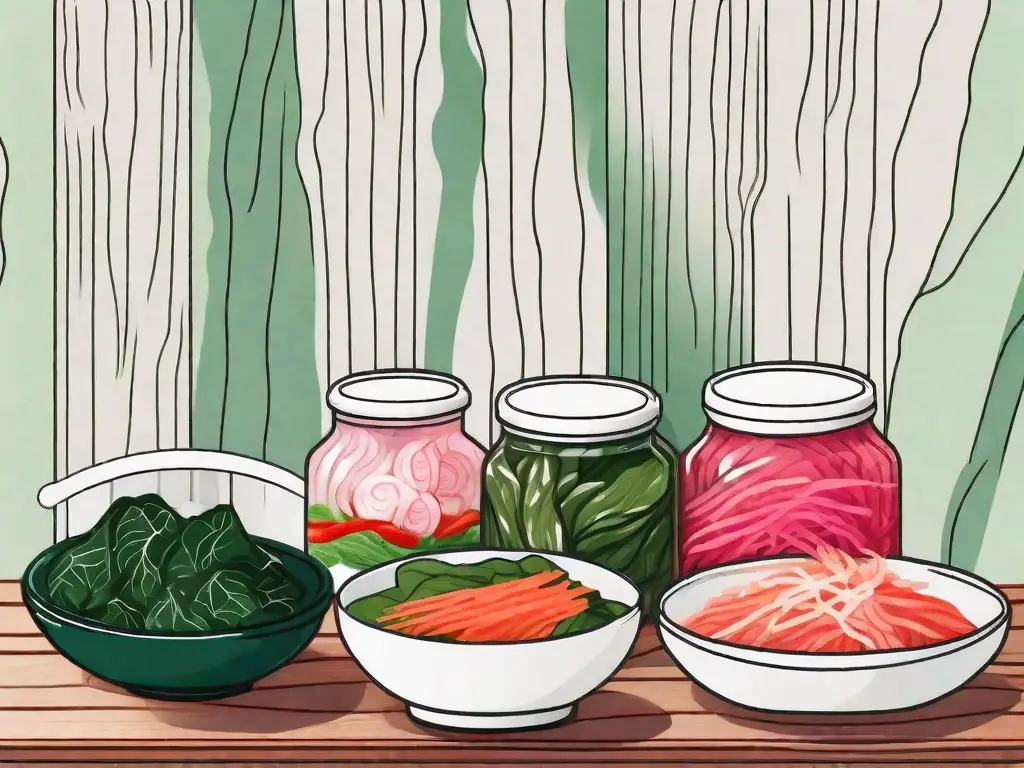 A variety of colorful korean side dishes