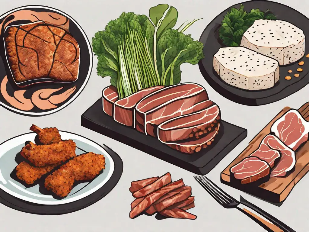 Various meat substitutes such as tofu