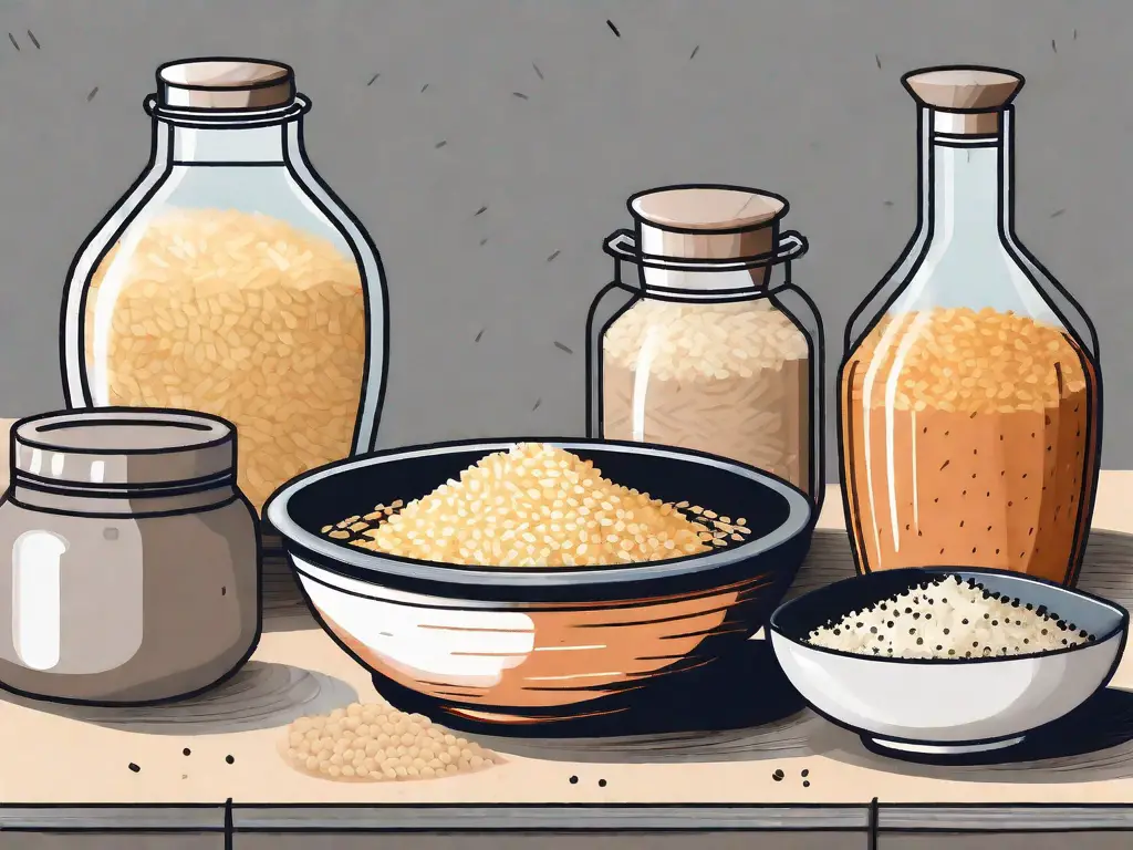 Several different types of grains like rice