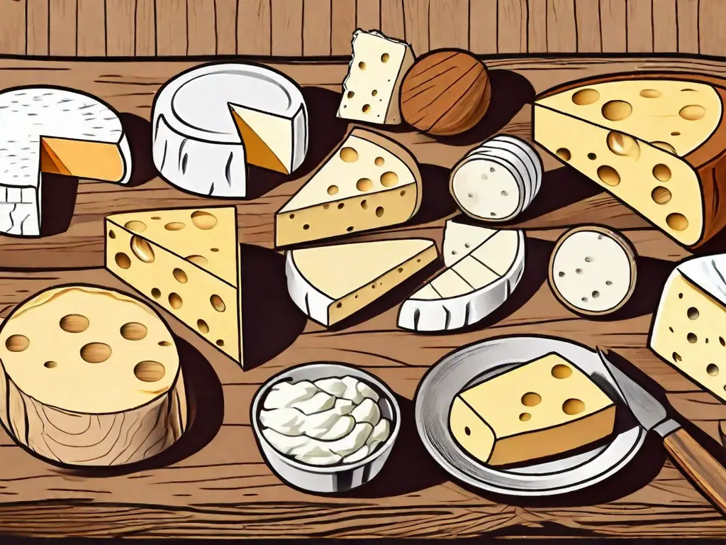 Various types of cheese such as cream cheese
