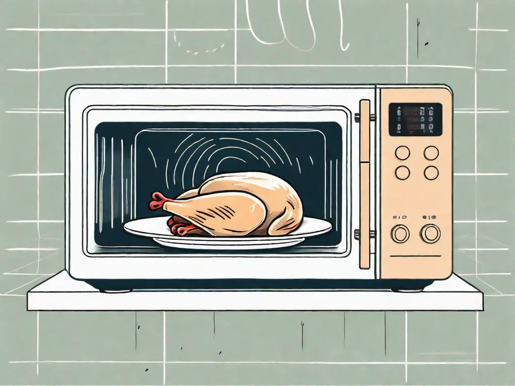 A chicken breast on a microwave-safe plate