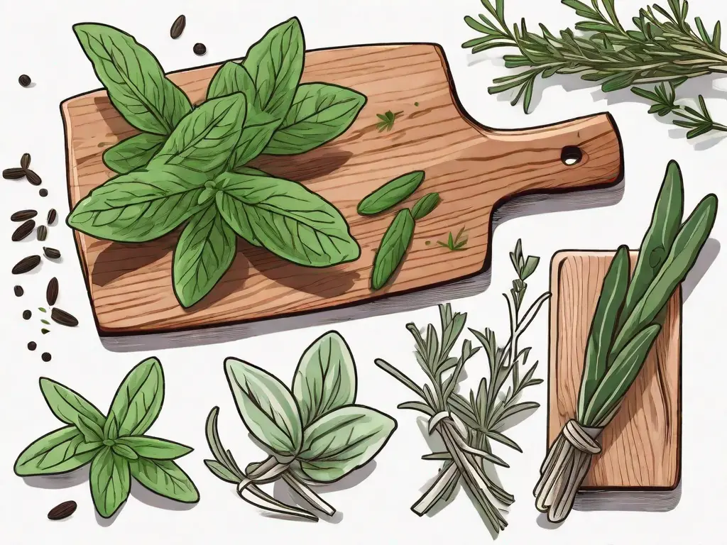 Several different herbs such as thyme