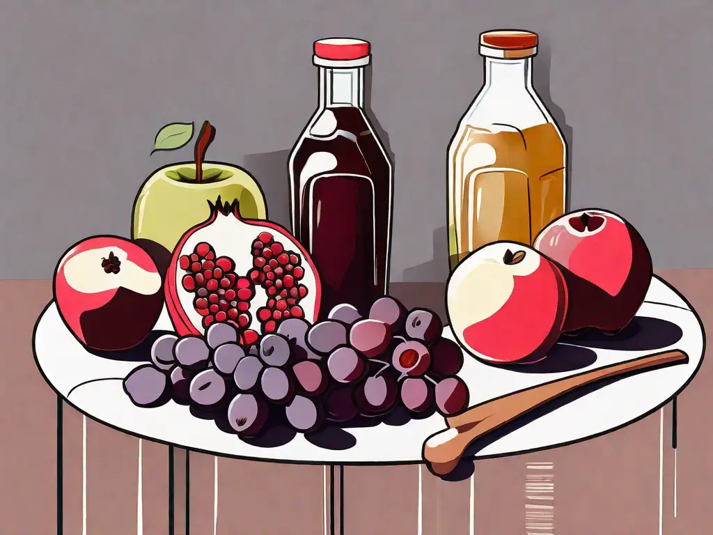 Several different types of fruits and syrups