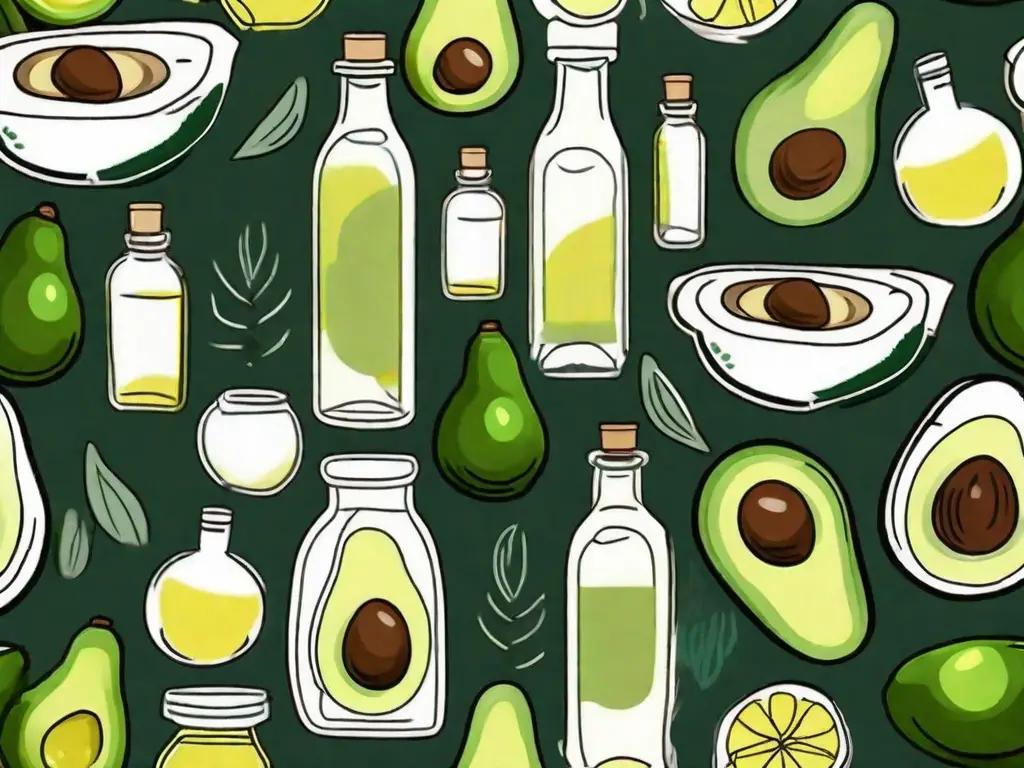 Various types of salad oil substitutes such as avocado