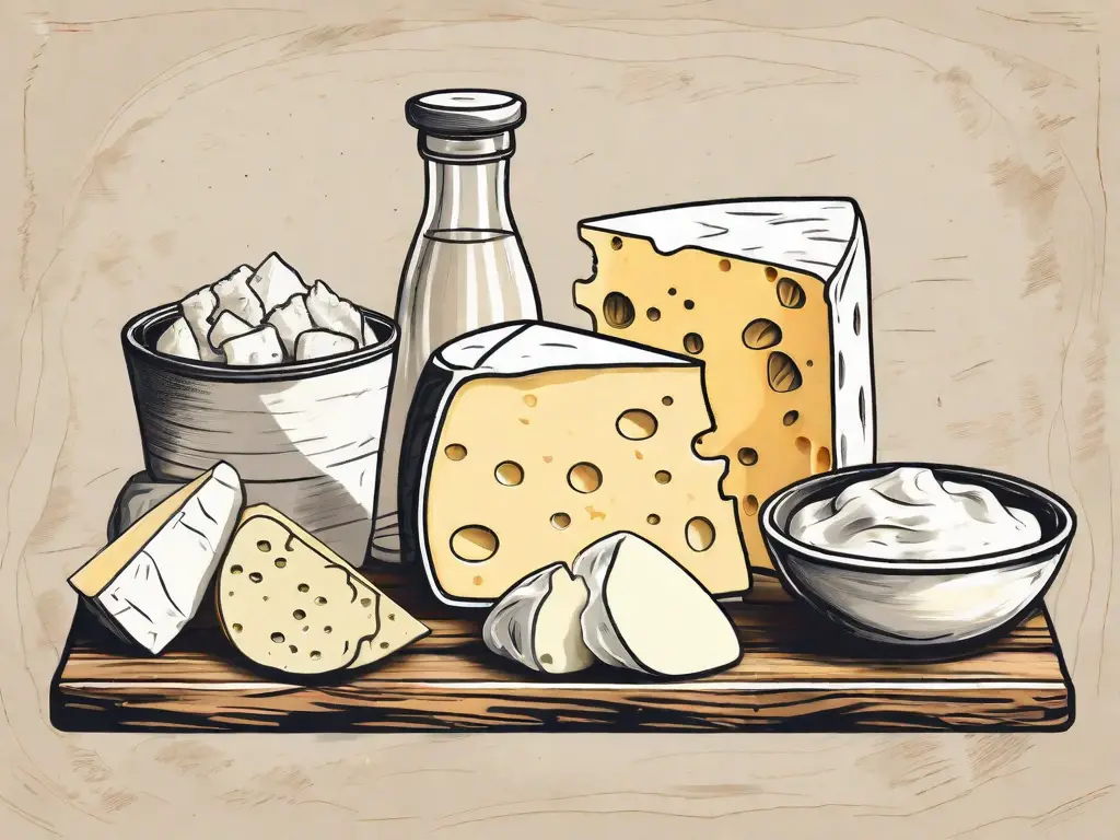 Several different types of cheese