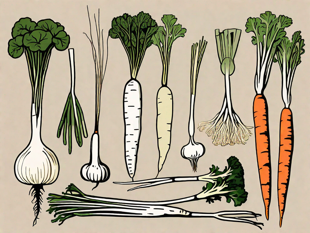 Various vegetables such as carrots