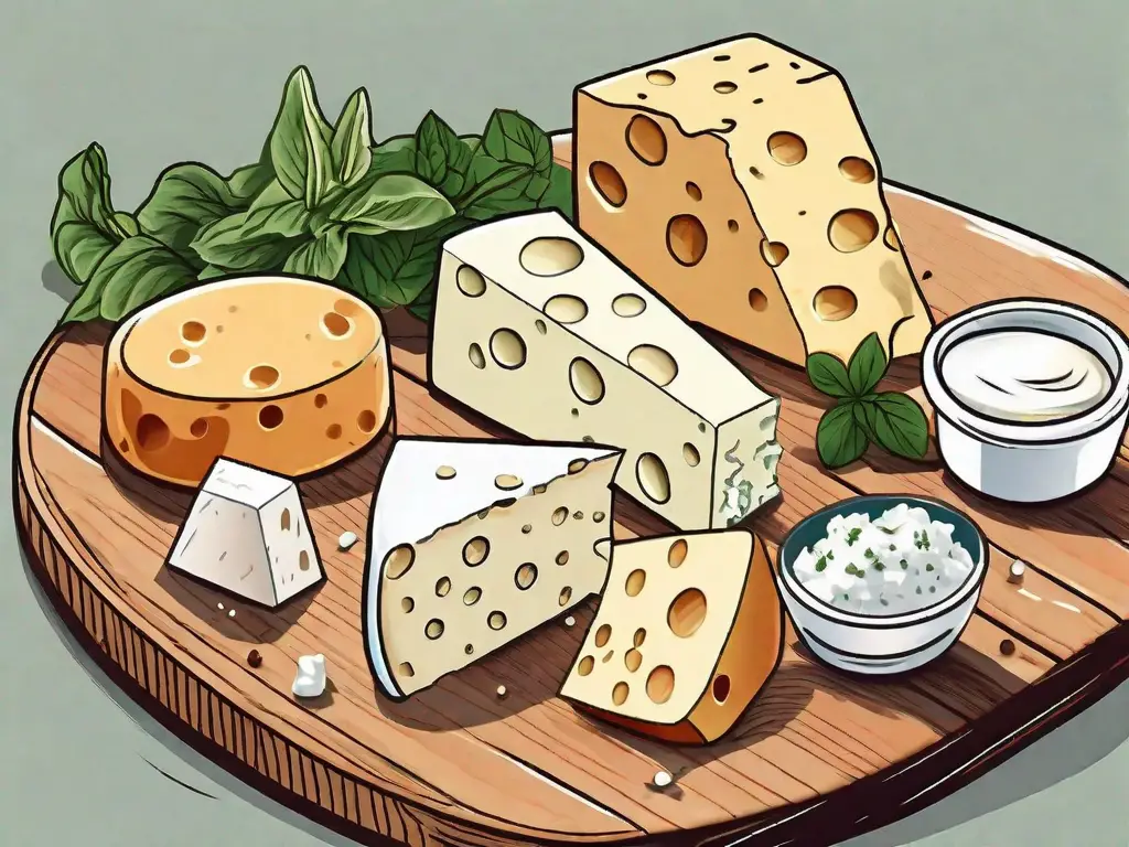Various types of cheese such as tofu