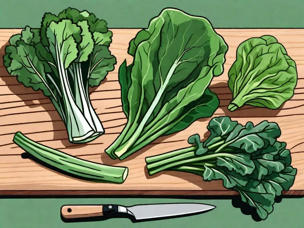 Several different leafy green vegetables like spinach