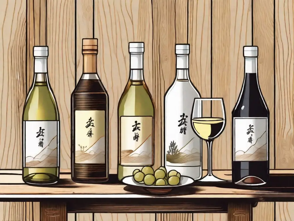 Various types of alcohol such as white wine