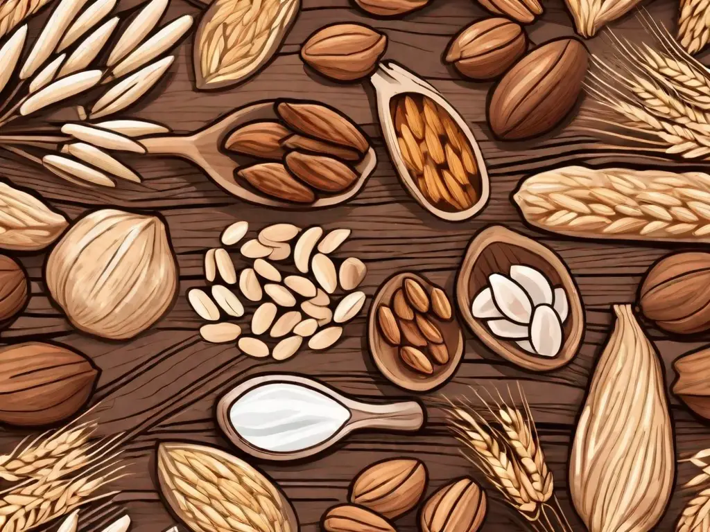 A variety of grains and nuts