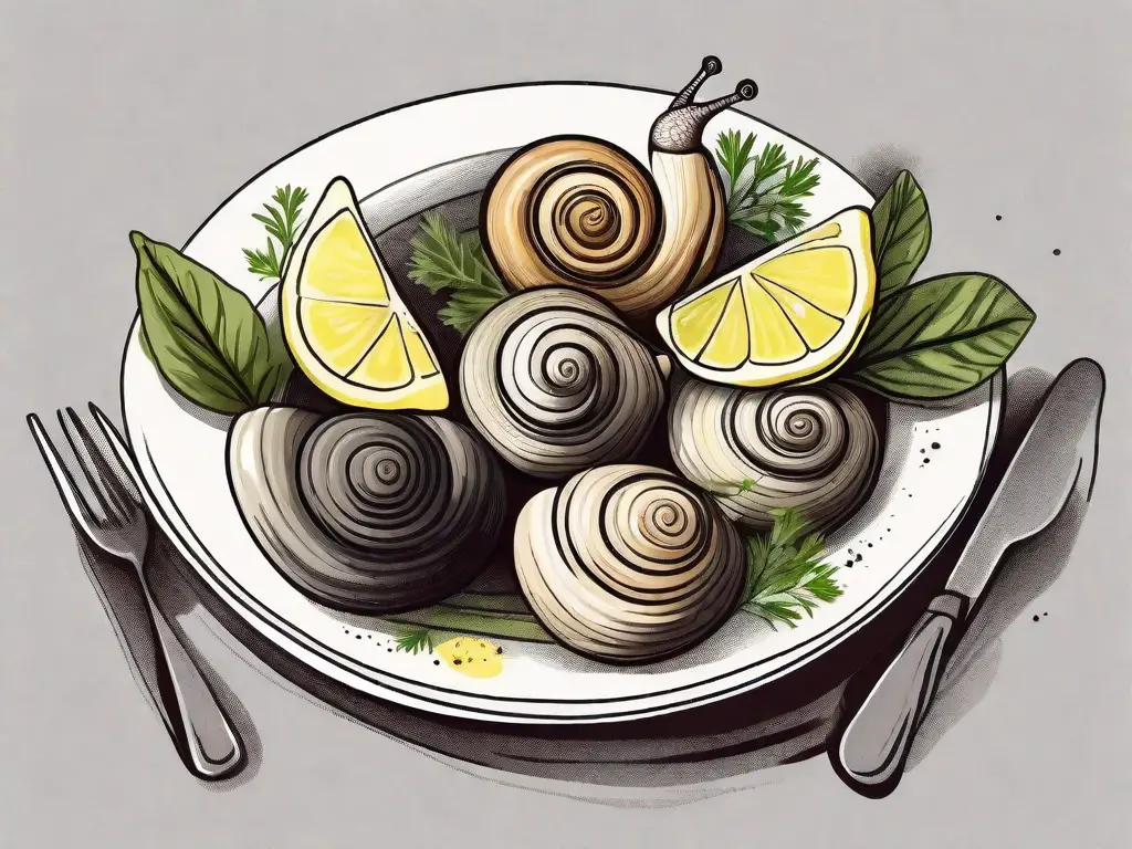 A variety of snails on a plate