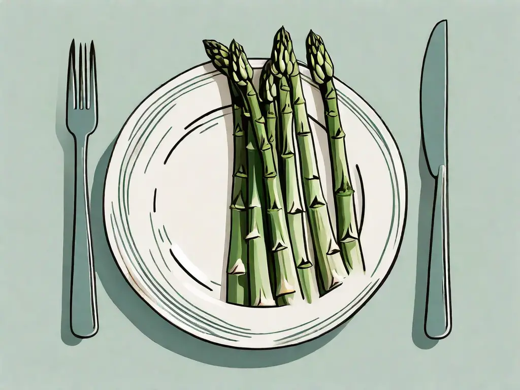 Fresh asparagus spears on a plate