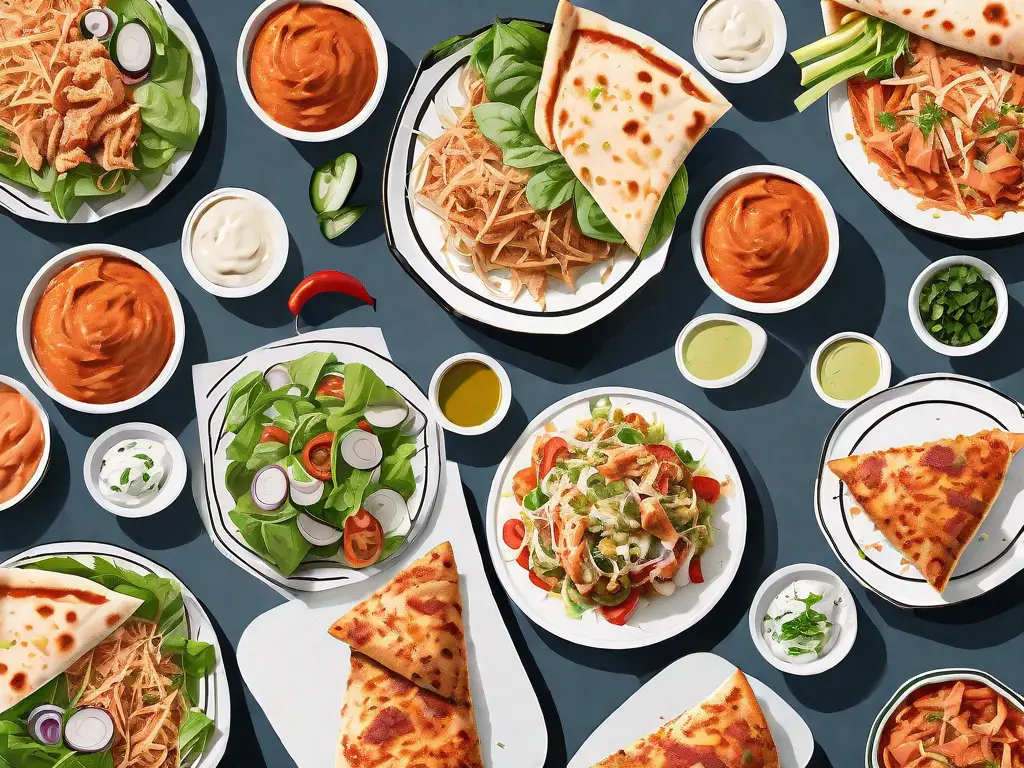 A plate filled with a variety of delicious dishes made from kroger shaved buffalo chicken